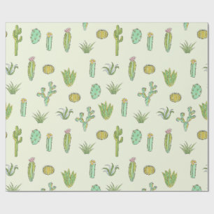 Papel de embalaje de la impresión del cactus de la