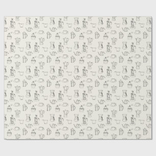 Papel de embalaje de la parafernalia del café