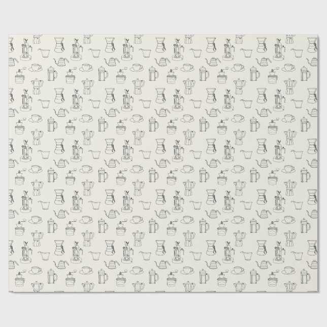 Papel de embalaje de la parafernalia del café (Superficie plana)