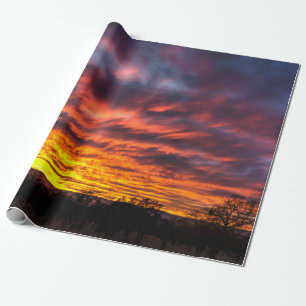 Papel de embalaje de la puesta del sol