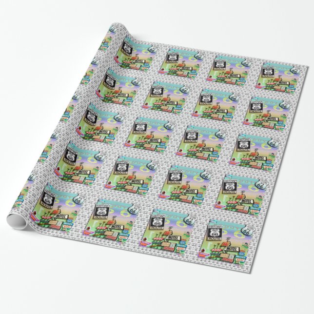 Papel de embalaje de la ruta 66 (Desenrollado)