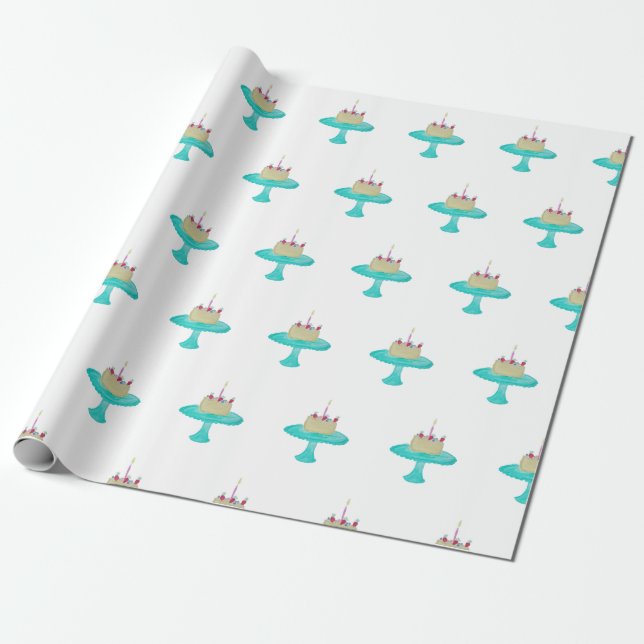 Papel de embalaje de la torta de cumpleaños (Desenrollado)