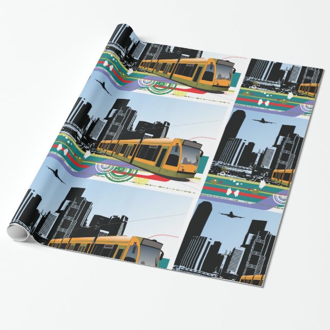 Papel de embalaje de la tranvía de la ciudad (Desenrollado)