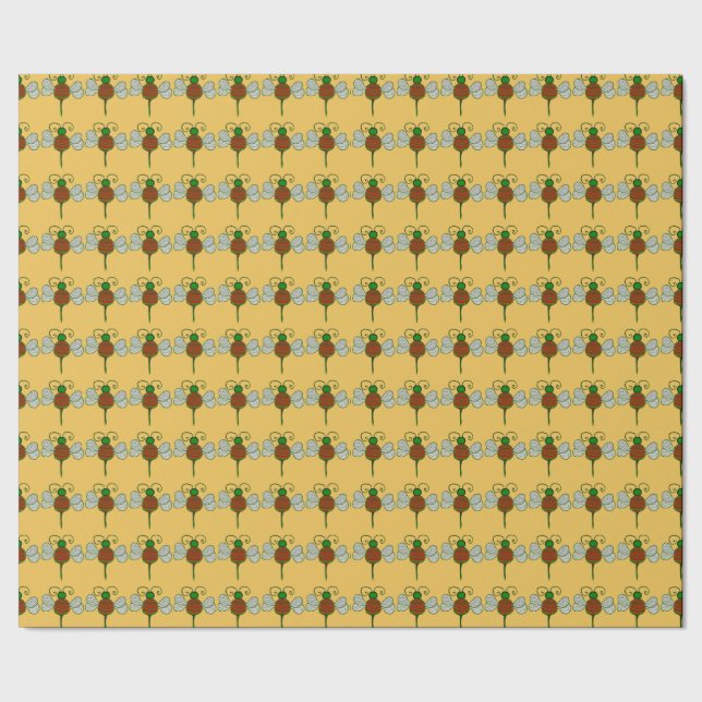 Papel de embalaje de las abejas de Yule (Costura)