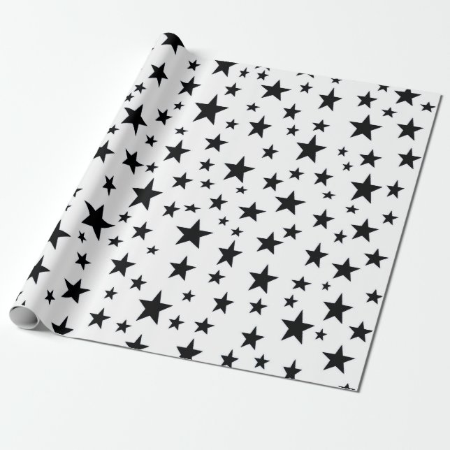 Papel de embalaje de las estrellas del negro (Desenrollado)