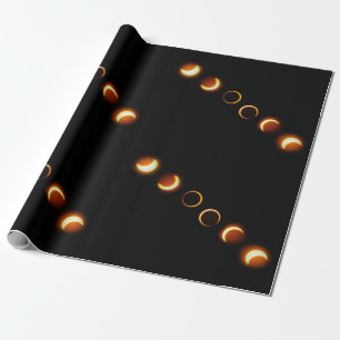 Papel de embalaje de las fases del eclipse solar