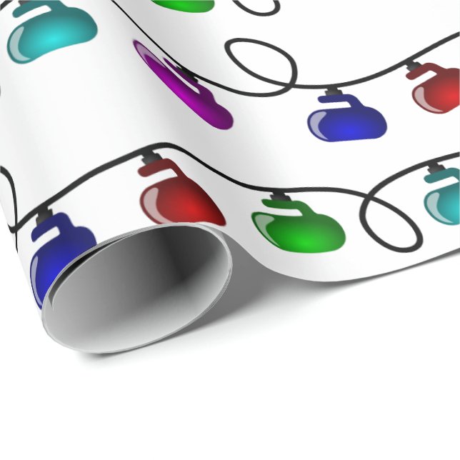 Papel de embalaje de las luces de navidad que se (Esquina del rollo)