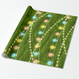 Papel de embalaje de las luces del árbol de