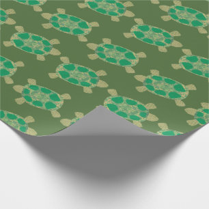 Papel de embalaje de las tortugas verdes
