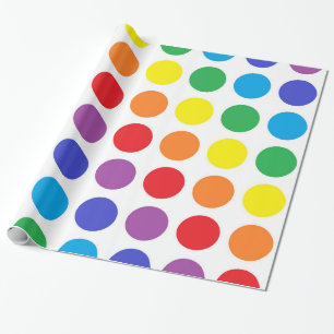 Papel de embalaje de los lunares del arco iris