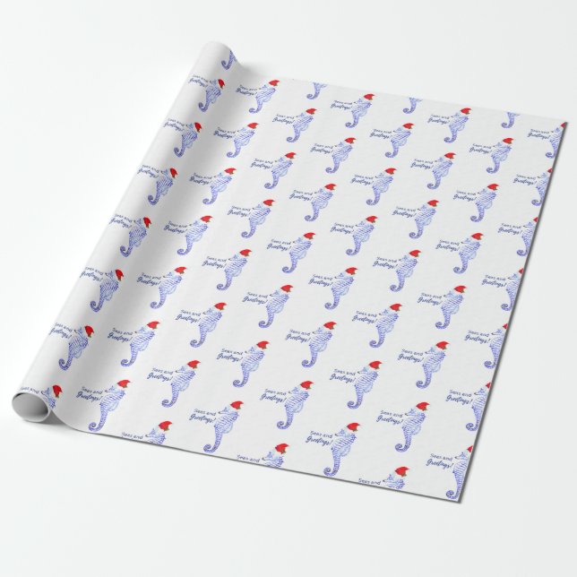 Papel de embalaje de los mares y de los saludos (Desenrollado)