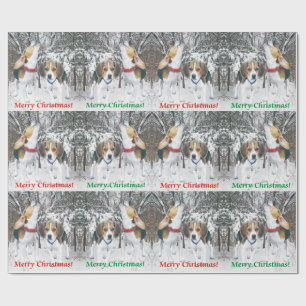 Papel de embalaje de los perritos y de maderas del
