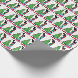 Papel de embalaje de Terrier del árbol de navidad