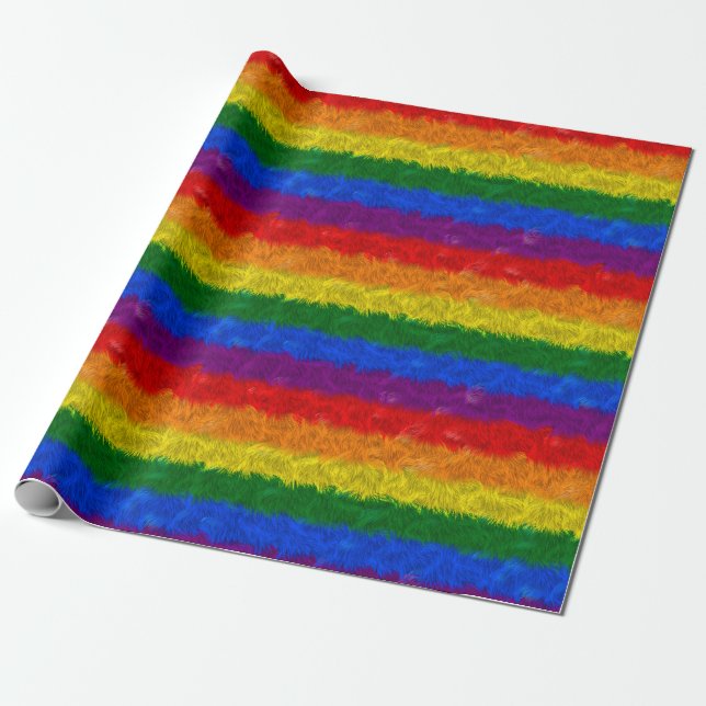 Papel de embalaje del arco iris de la piel de (Desenrollado)