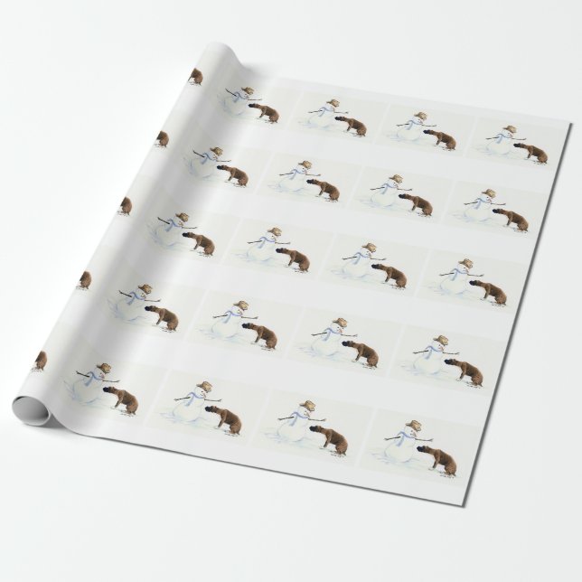 Papel de embalaje del arte del perro del boxeador (Desenrollado)