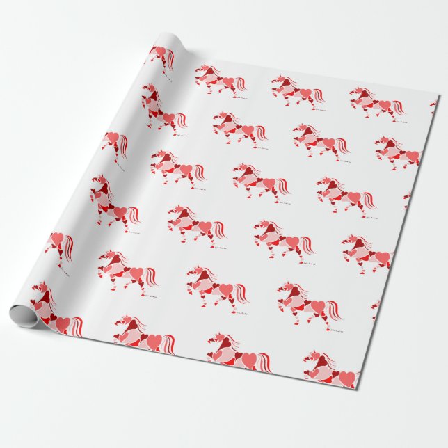 Papel de embalaje del caballo del corazón del día (Desenrollado)