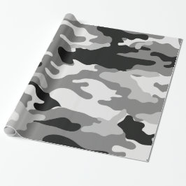 Papel de embalaje del camuflaje del gris y del