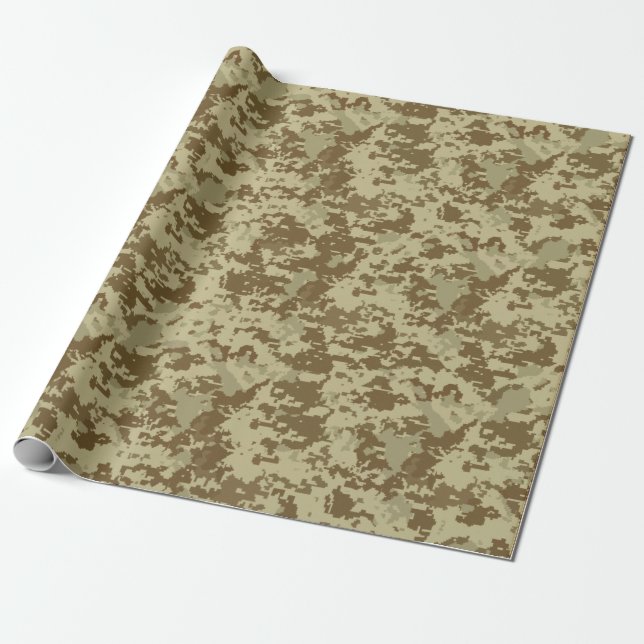 Papel de embalaje del camuflaje del moreno del (Desenrollado)