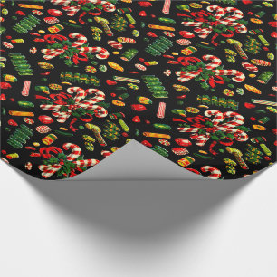 papel de embalaje del caramelo del navidad del