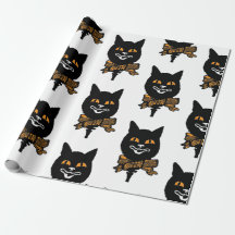 Papel de embalaje del CAT NEGRO del ARTE NOUVEAU