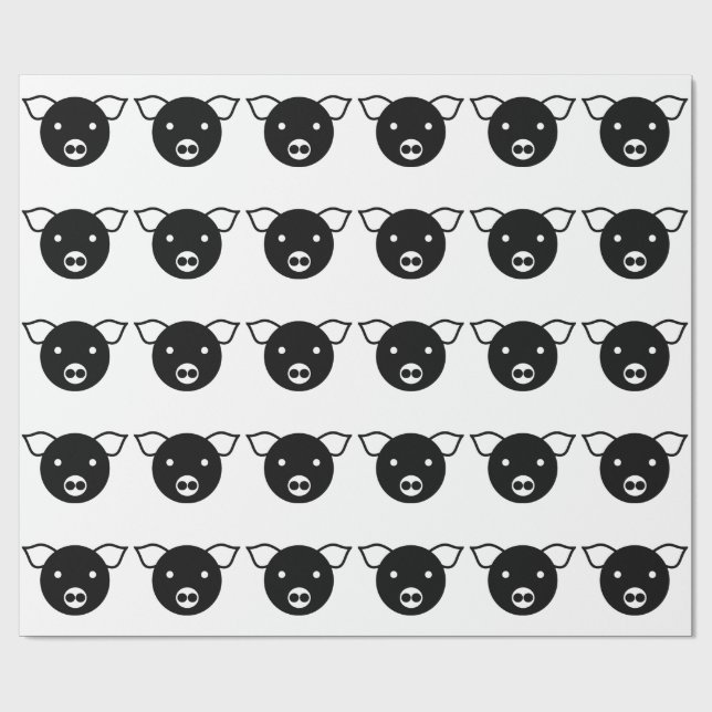 Papel de embalaje del CERDO (BLANCO Y NEGRO (Superficie plana)