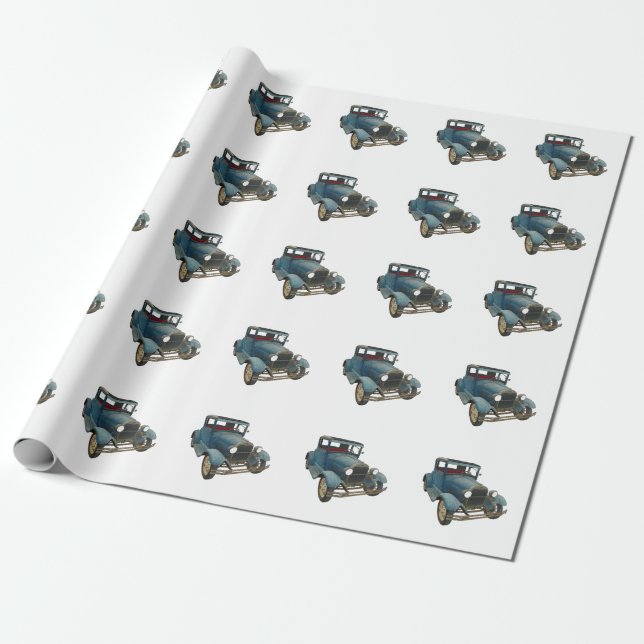 Papel de embalaje del coche antiguo (Desenrollado)