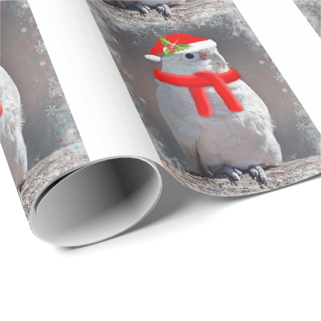 Papel de embalaje del Cockatoo del navidad (Esquina del rollo)
