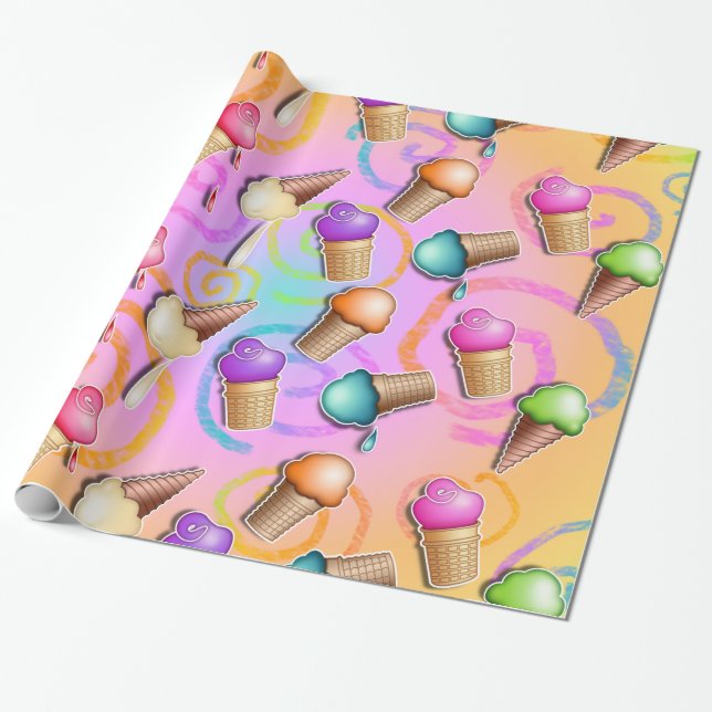 PAPEL DE EMBALAJE DEL CONO DE HELADO (Desenrollado)