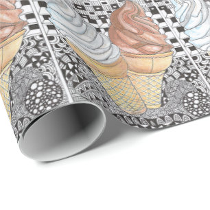 Papel de embalaje del cono de helado