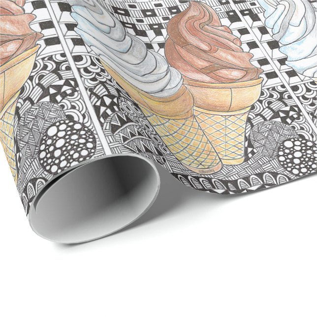 Papel de embalaje del cono de helado (Esquina del rollo)