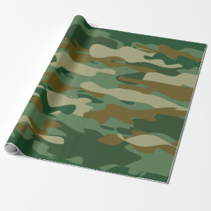 Papel de embalaje del cumpleaños del camuflaje del