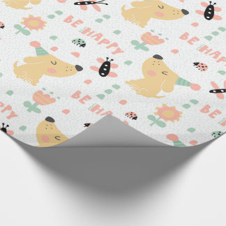 papel de embalaje del cumpleaños del perrito