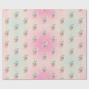 Papel de embalaje del elefante del carrusel de los