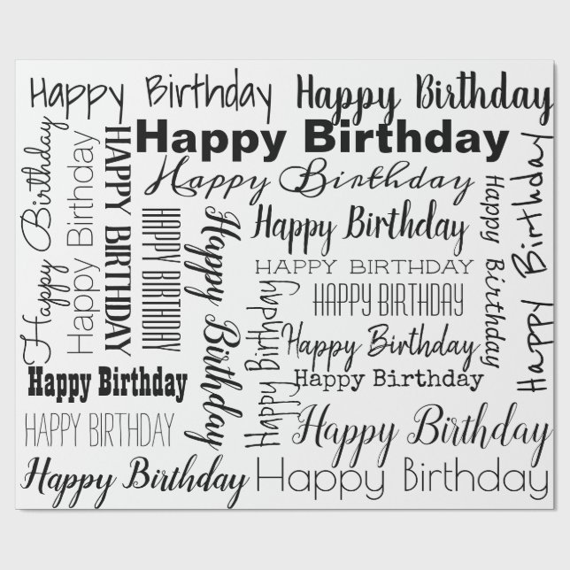 Papel de embalaje del feliz cumpleaños (Superficie plana)