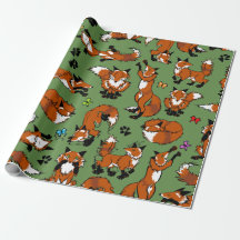 Papel de embalaje del Fox rojo - elija el color de