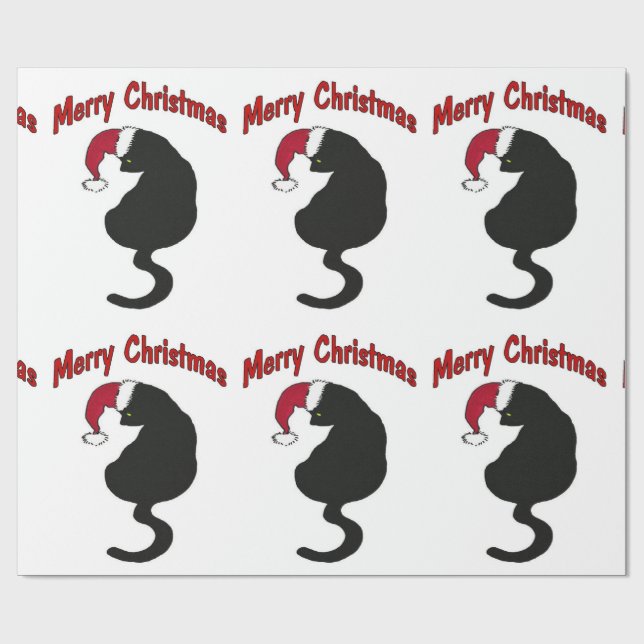 Papel de embalaje del gato del navidad (Superficie plana)