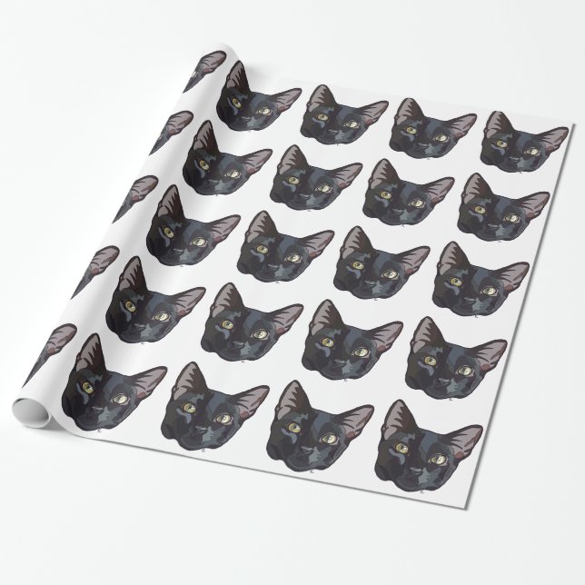 Papel de embalaje del gato negro (Desenrollado)