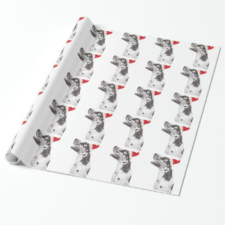 Papel de embalaje del gorra de great dane Santa