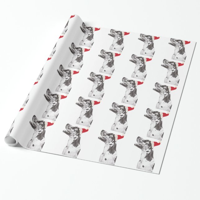 Papel de embalaje del gorra de great dane Santa (Desenrollado)