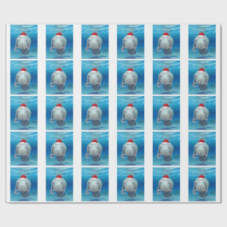 Papel de embalaje del Manatee del navidad