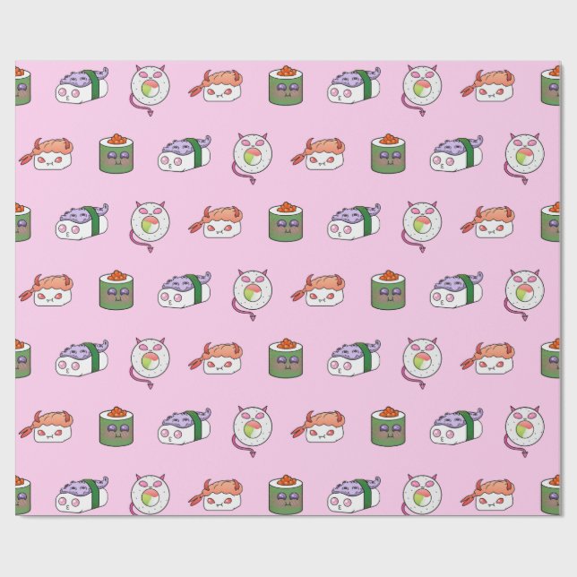 Papel de embalaje del modelo del sushi de Kawaii (Superficie plana)