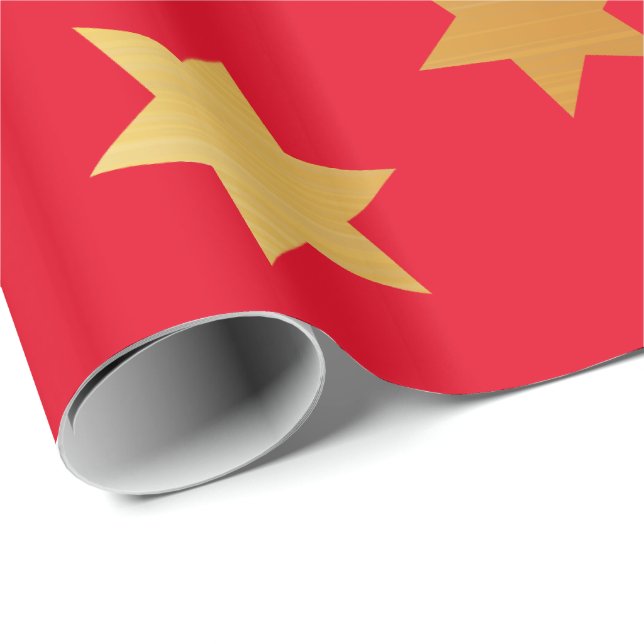 Papel de embalaje del navidad con las estrellas de (Esquina del rollo)