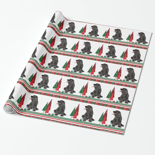 Papel de embalaje del navidad de cocker spaniel (Desenrollado)