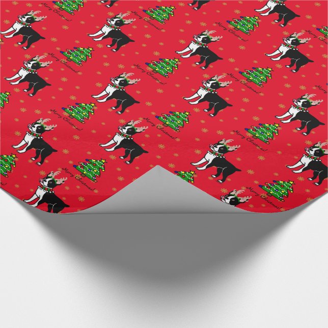 Papel de embalaje del navidad de la asta de Boston (Esquina)