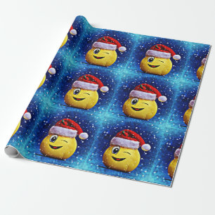 Papel de embalaje del navidad de la emoji