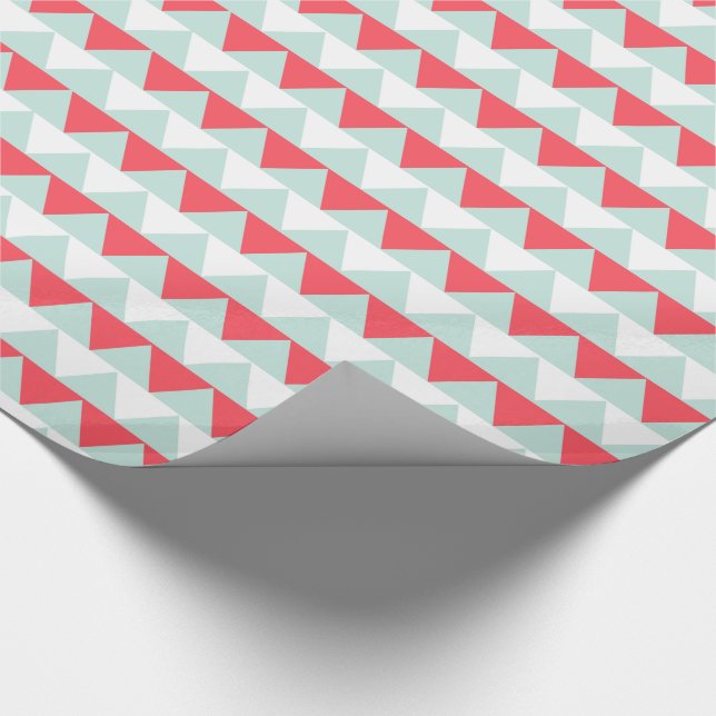 Papel de embalaje del navidad de la verde menta y (Esquina)