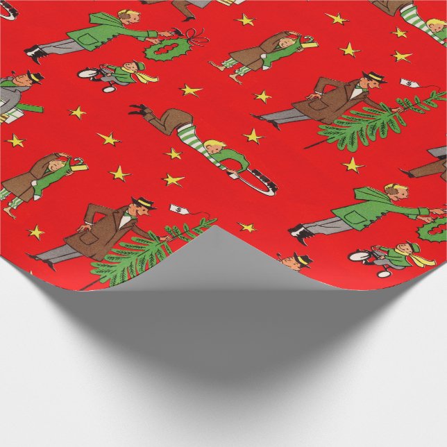 Papel de embalaje del navidad de los mediados de (Esquina)