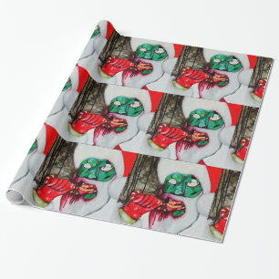 Papel de embalaje del navidad de Santa del zombi