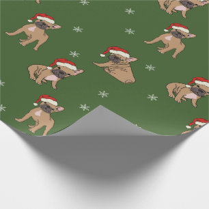 Papel de embalaje del navidad del bulldog francés