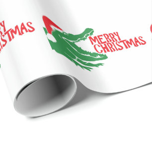 Papel de embalaje del navidad del cocodrilo